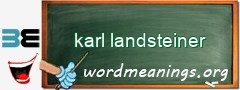 WordMeaning blackboard for karl landsteiner